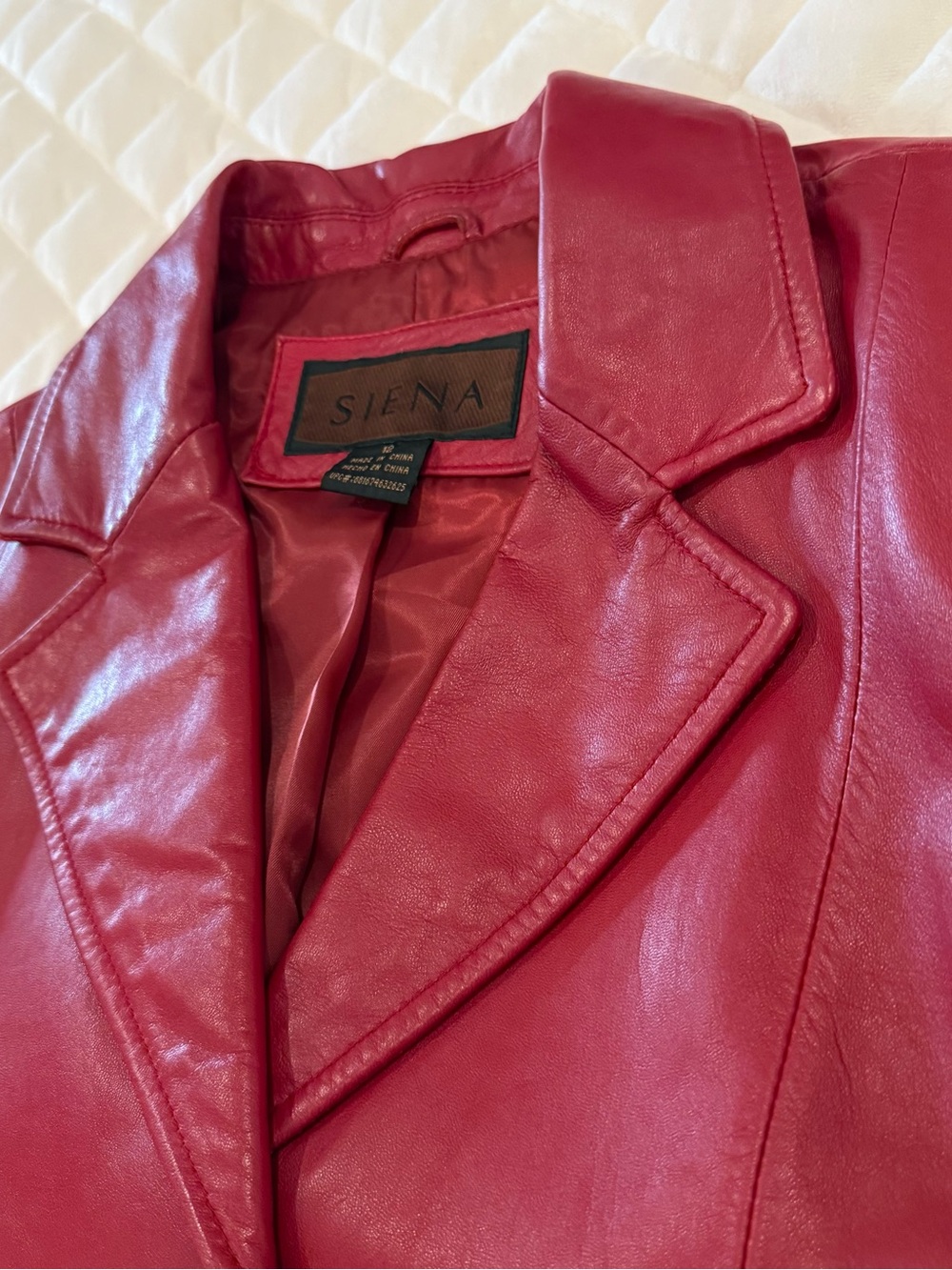 Vintage Siena Red Genuine Leather Blazer Jacket Womens Medium Three  Button Coat